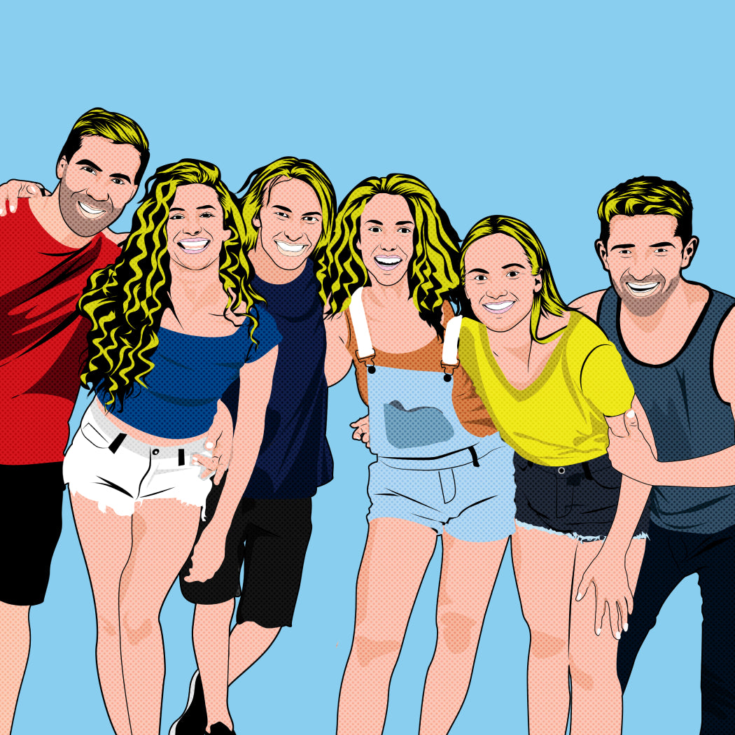 ArtYourFace, Pop Art, Roy Lichtenstein, 6 Personen