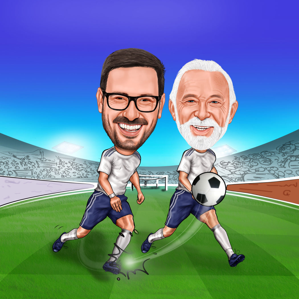 ArtYourFace, Pop Art, Karikatur, 2 Personen, Fußball